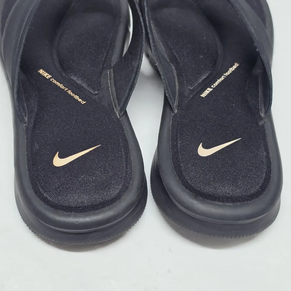 NIKE Ultra Comfort Footbed Black Flip Flop Thong Sandals 882697-001 Womens Sz 9